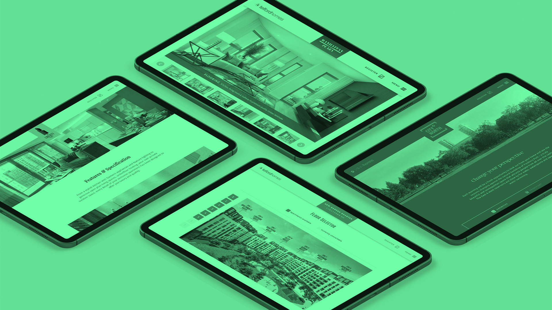 example of websites mocked up on ipads