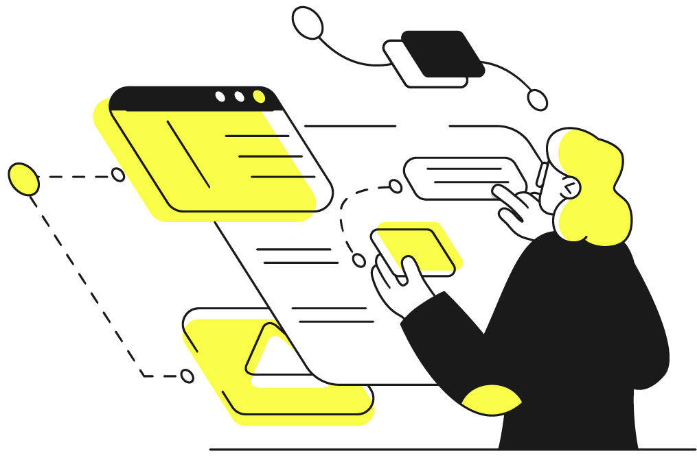 an illustration of a UX/UI designer