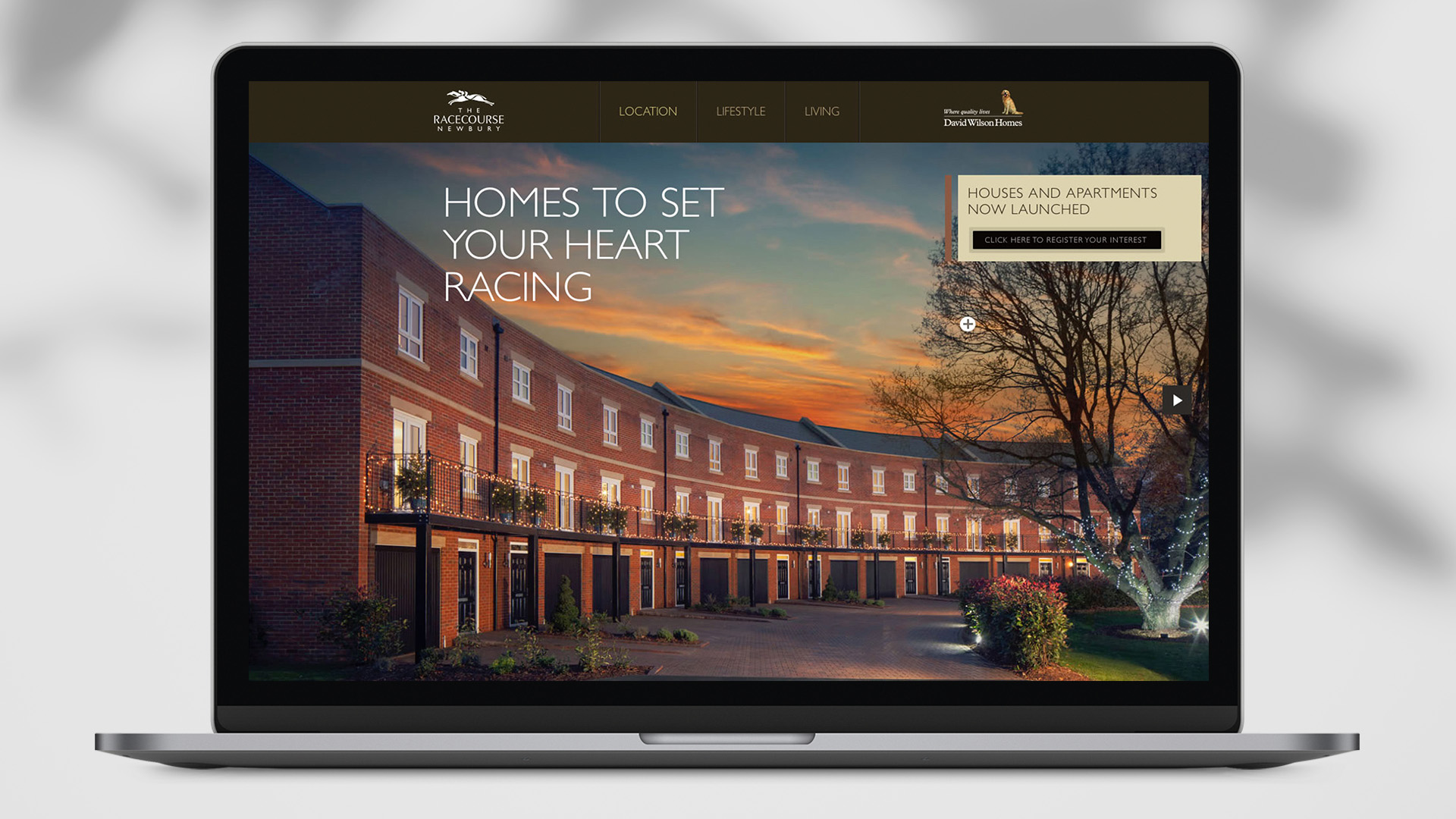 A mockup of a website on a laptop
