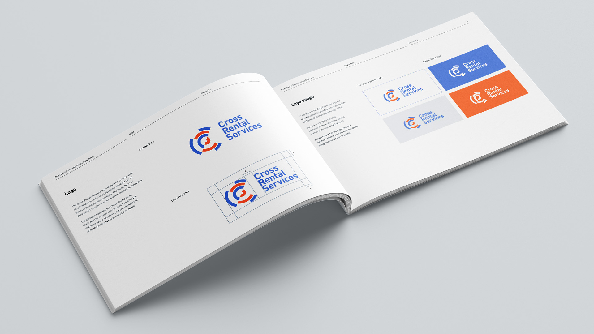 a mockup of an open, landscape brochure